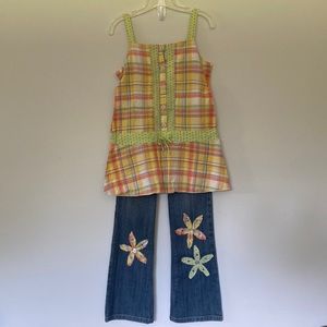 LITTLE MASS girls 2-piece boutique outfit